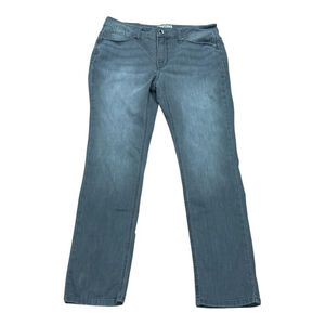 Santana Jeans Womens 10 Gray Straight Leg Stretch Denim 5-Pocket Zip Fly